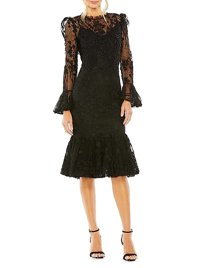 Embellished High-Neck Dress