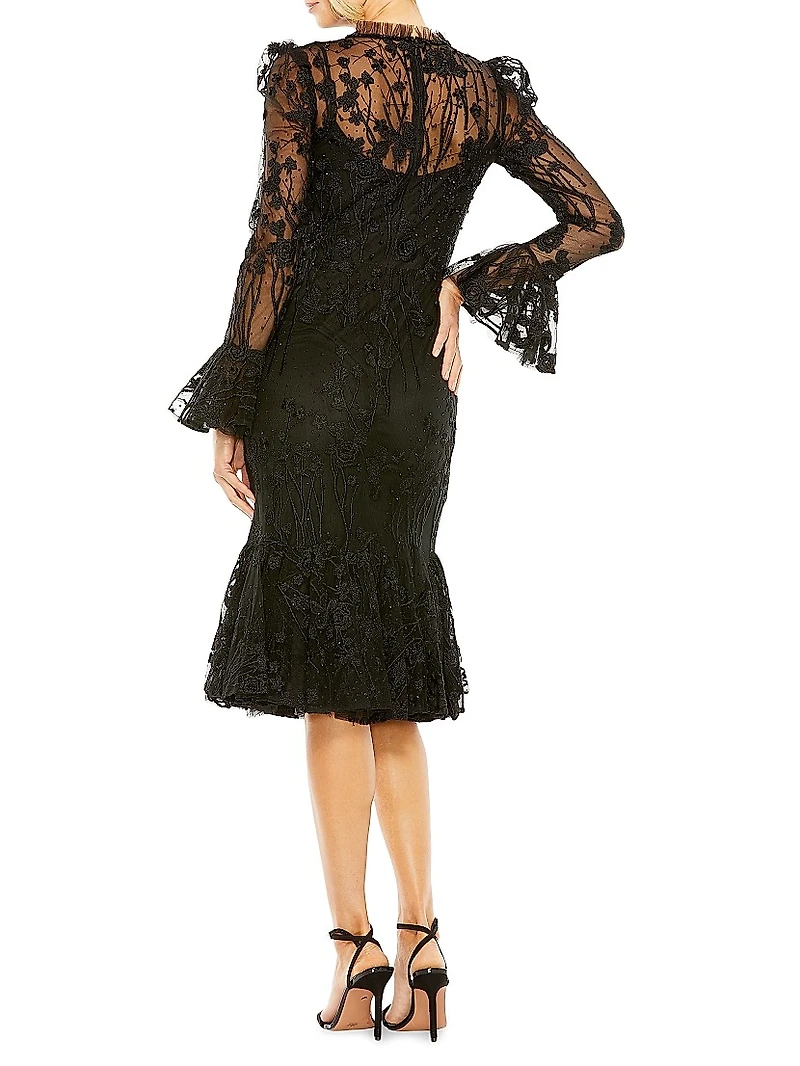 Embellished High-Neck Dress