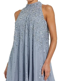 Sequin-Embellished Trapeze Dress