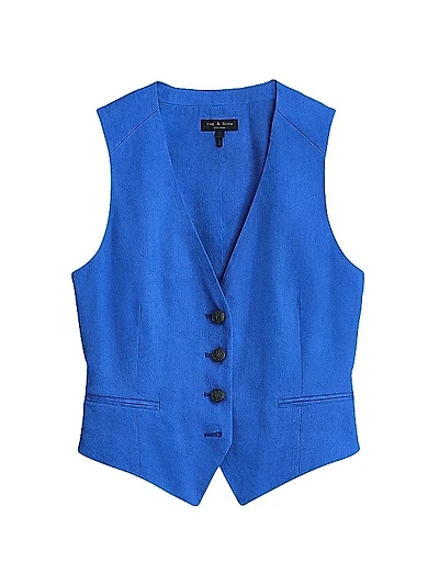 Priya Linen-Blend Vest