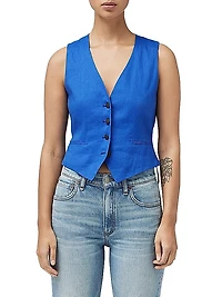 Priya Linen-Blend Vest