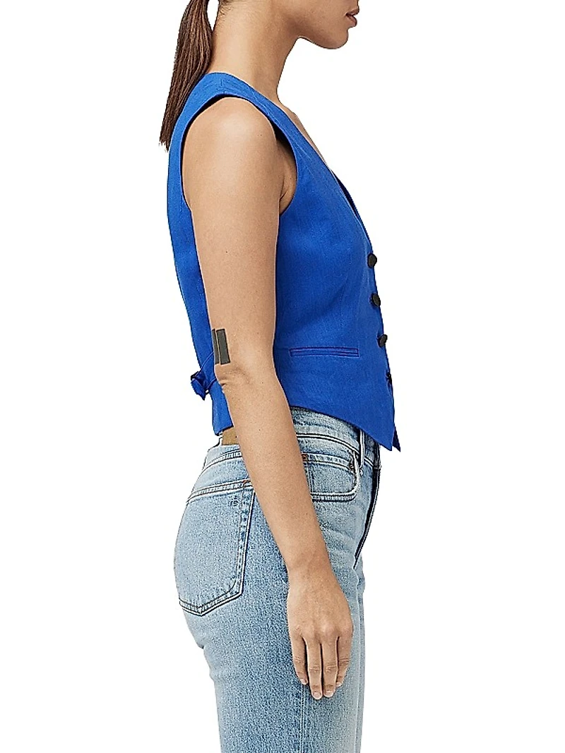 Priya Linen-Blend Vest