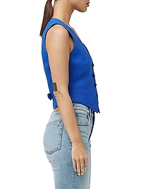 Priya Linen-Blend Vest