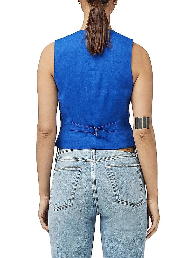 Priya Linen-Blend Vest