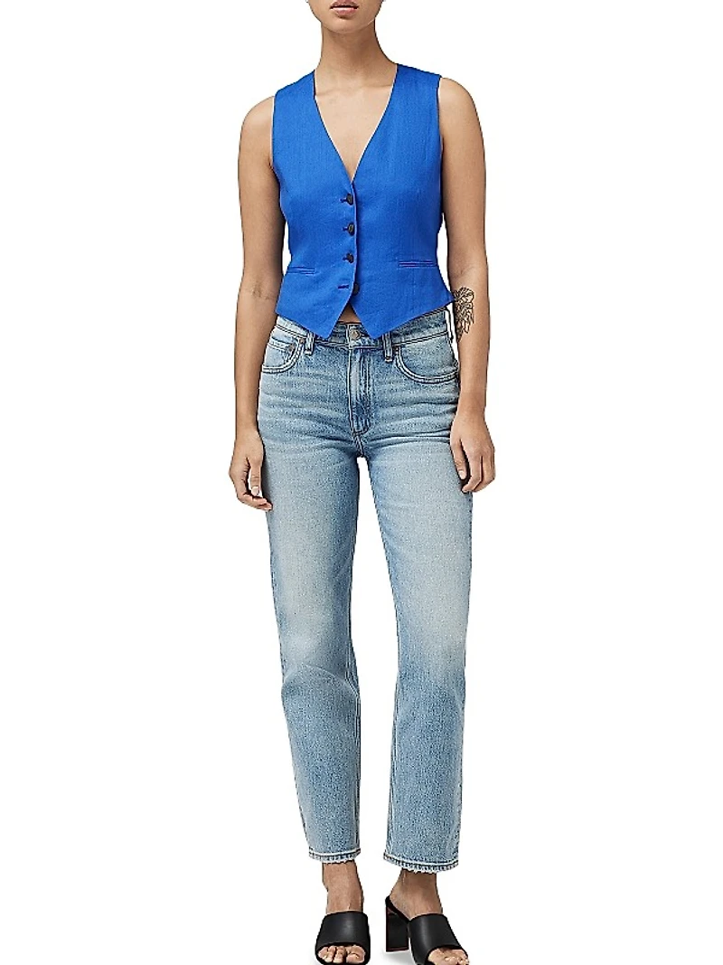 Priya Linen-Blend Vest