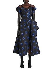 Midnight Iris Off-The-Shoulder Maxi Dress