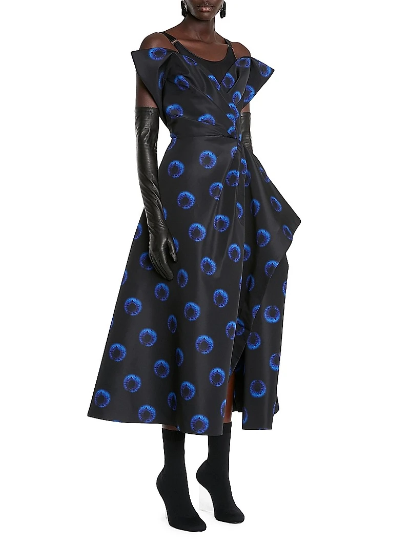 Midnight Iris Off-The-Shoulder Maxi Dress