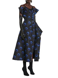 Midnight Iris Off-The-Shoulder Maxi Dress