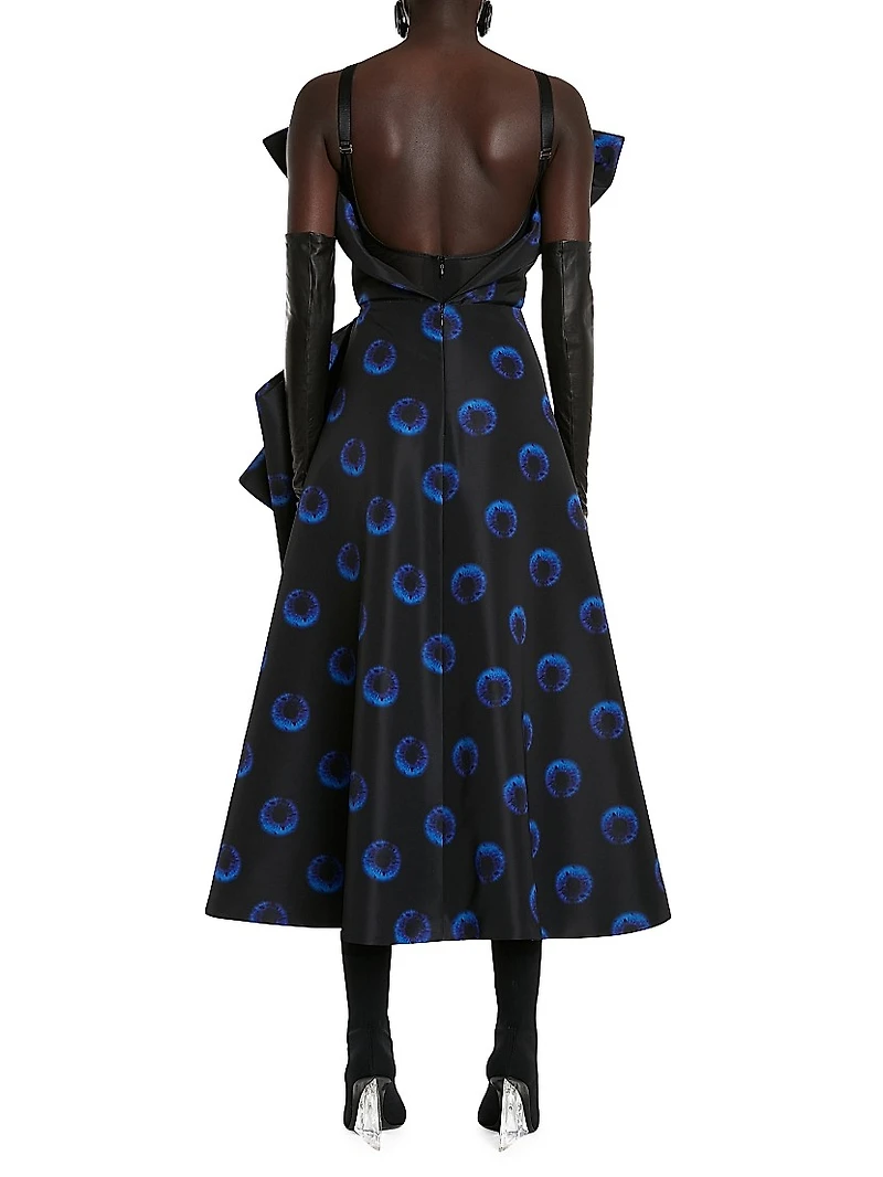 Midnight Iris Off-The-Shoulder Maxi Dress