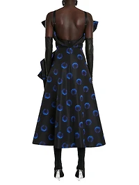 Midnight Iris Off-The-Shoulder Maxi Dress