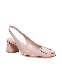 50MM Patent Leather Block-Heel Pumps