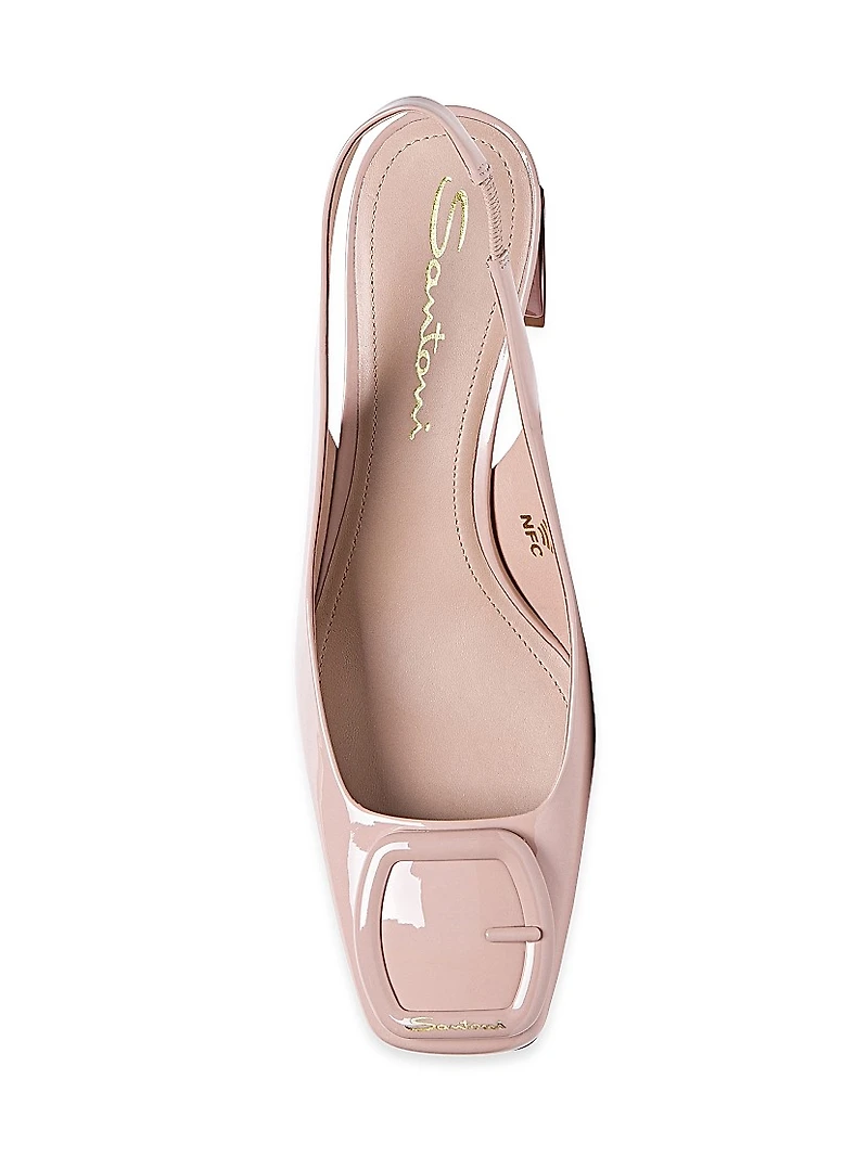 50MM Patent Leather Block-Heel Pumps
