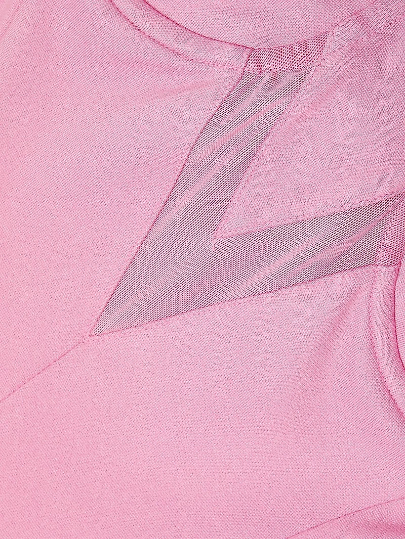 Chiffon-Paneled Bustier Midi-Dress