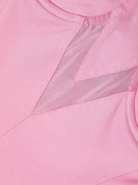 Chiffon-Paneled Bustier Midi-Dress