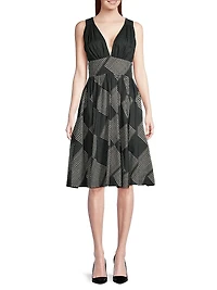 Diamond-Print Halter Dress