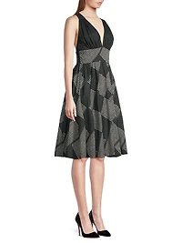 Diamond-Print Halter Dress