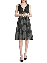 Diamond-Print Halter Dress