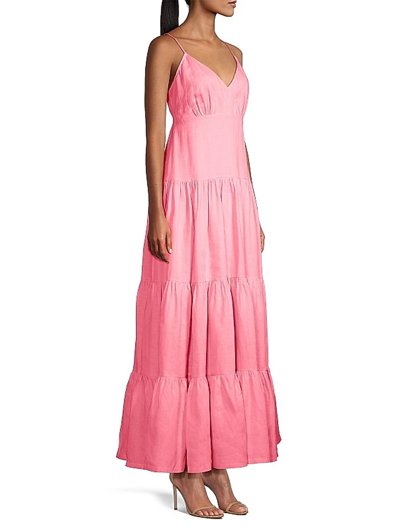 Linen Tiered Maxi Dress