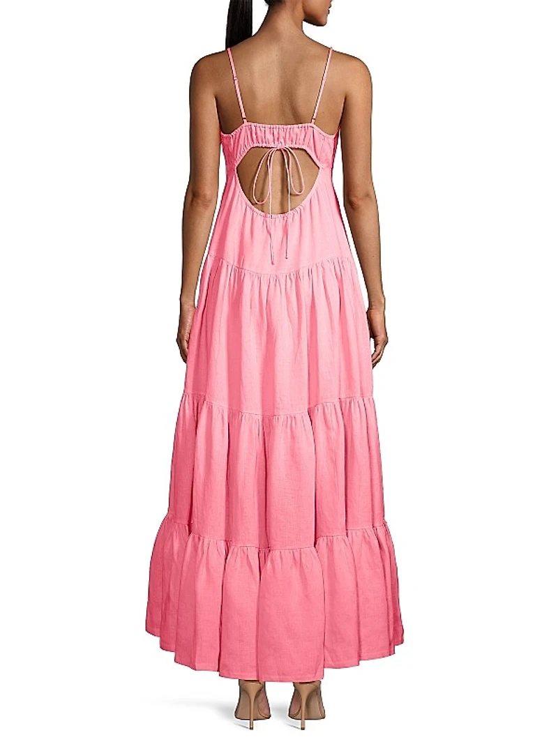 Linen Tiered Maxi Dress