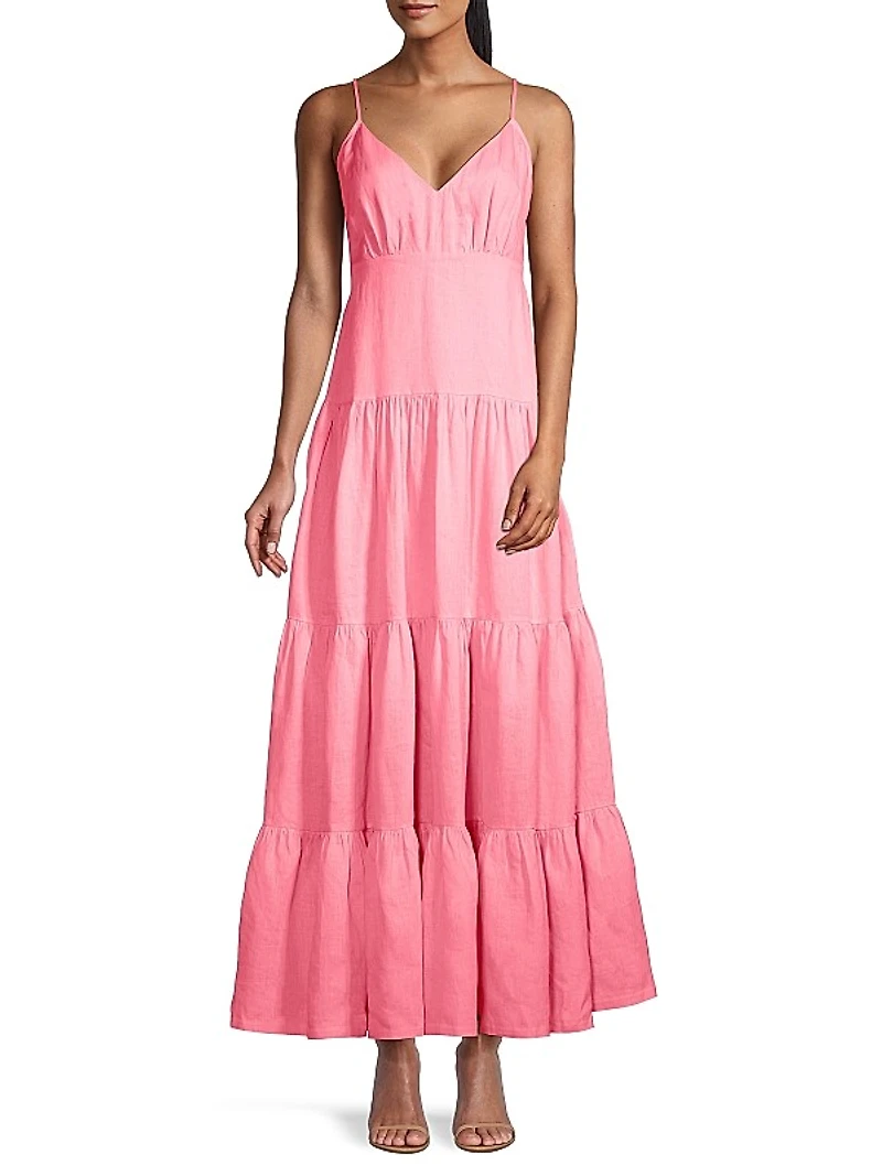 Linen Tiered Maxi Dress