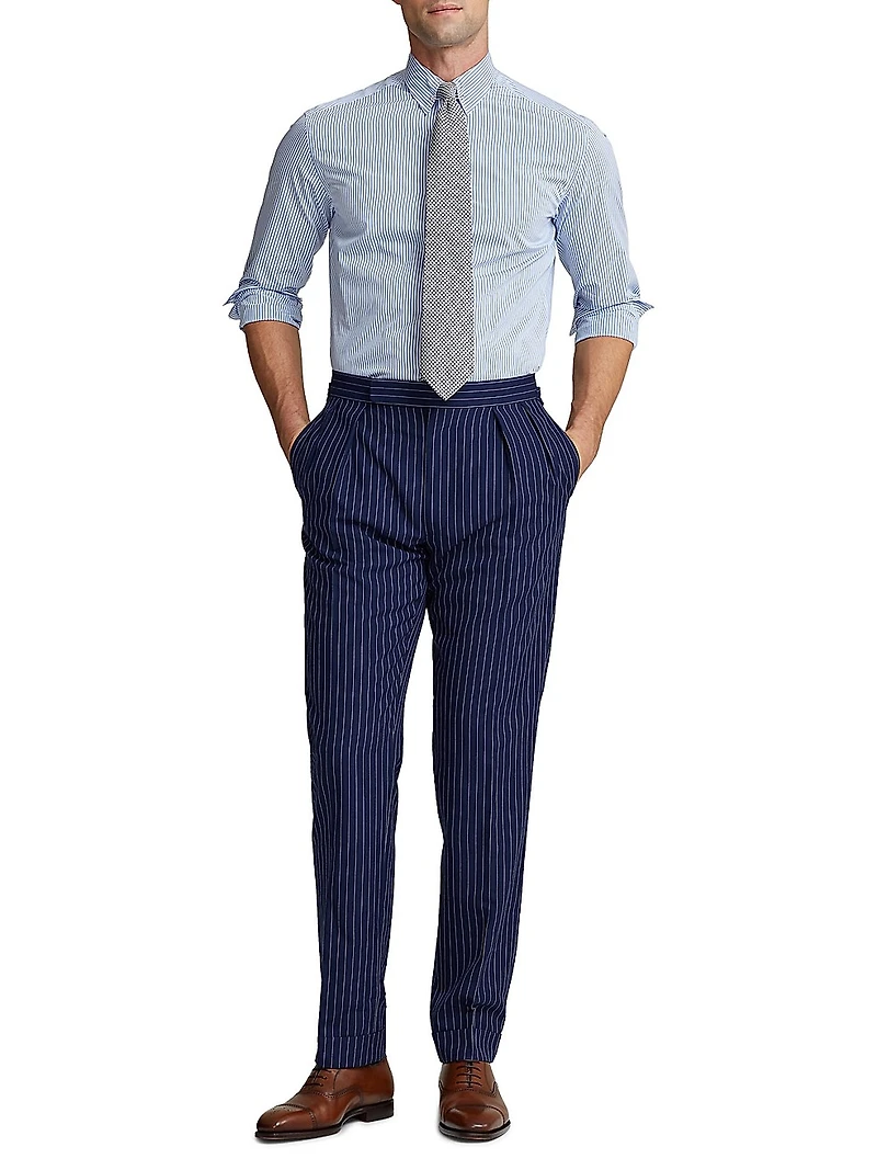 Philip NK Striped Cotton Long-Sleeve Shirt