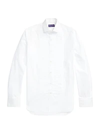 Dexter Cotton Pleated Long-Sleeve Shirt