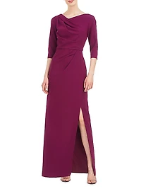 Margerite Pleated Column Gown