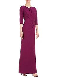 Margerite Pleated Column Gown