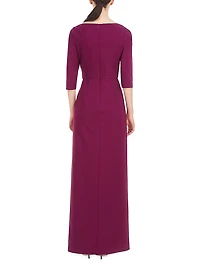 Margerite Pleated Column Gown