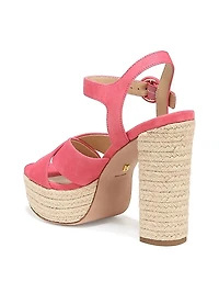 Lucille Suede Espadrille Platform Sandals