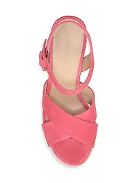 Lucille Suede Espadrille Platform Sandals