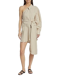 Blake Linen One-Shoulder Minidress