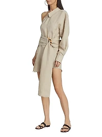 Blake Linen One-Shoulder Minidress
