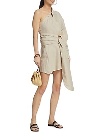 Blake Linen One-Shoulder Minidress