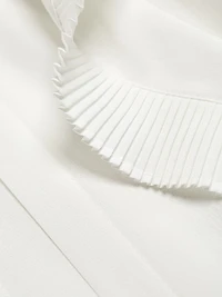 The Chloe Silk Pleated Ruffled Blouse