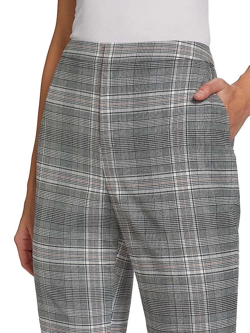 The Paige Plaid Straight-Leg Pants
