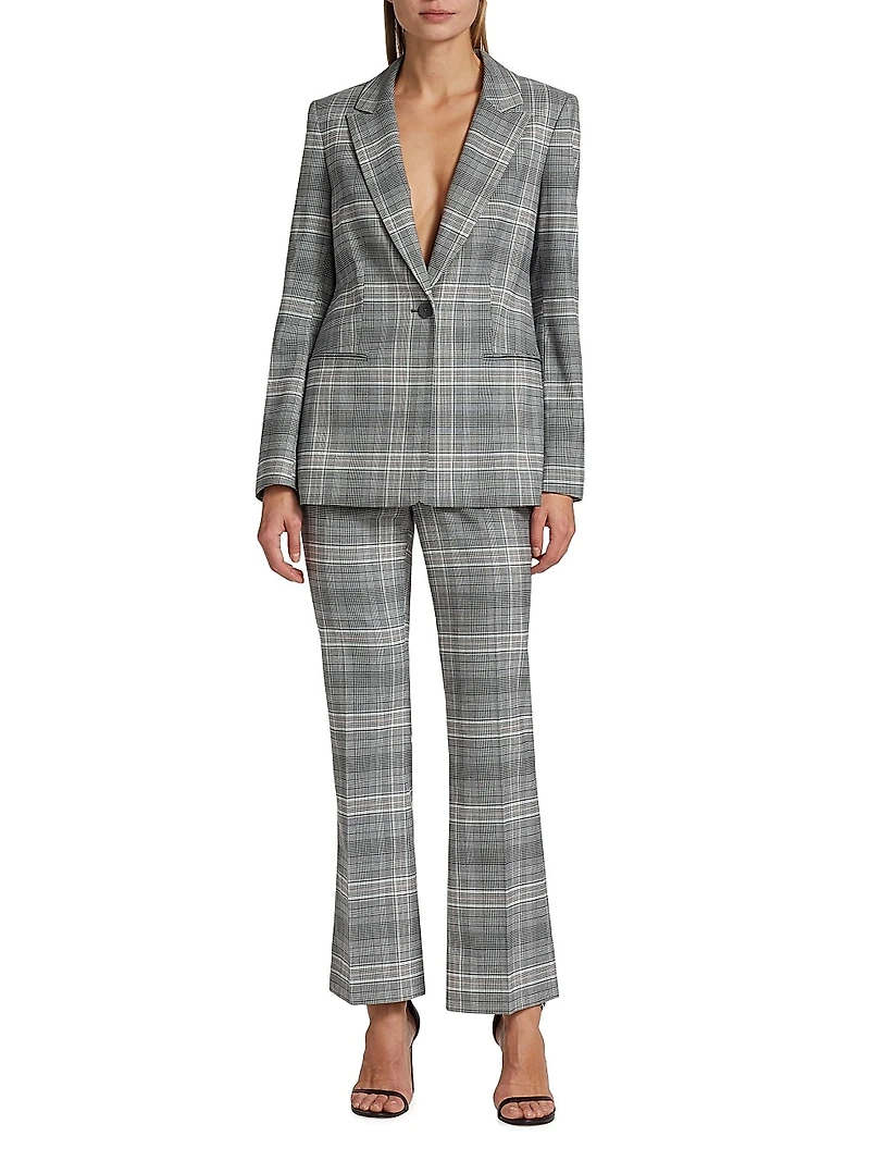 The Paige Plaid Straight-Leg Pants