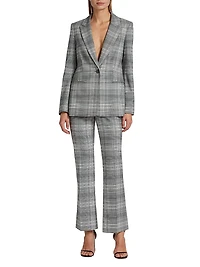 The Paige Plaid Straight-Leg Pants