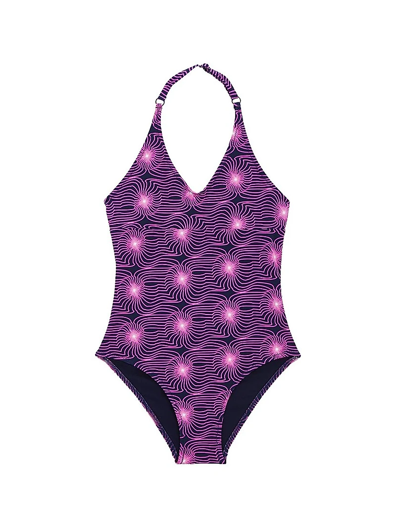 Little Girl's & Hypno Halterneck One-Piece Swimsuit