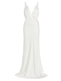 Vick V-Neck Satin Gown