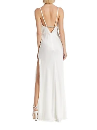Vick V-Neck Satin Gown