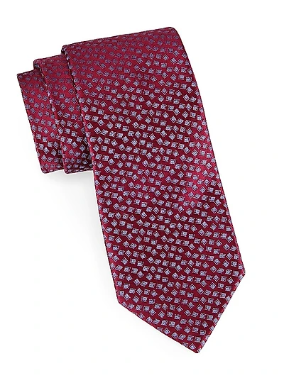 Cube Jacquard Silk Tie