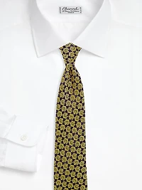 Geometric Shaded Stripe Silk Jacquard Tie