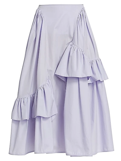 Damara Ruffle Midi-Skirt