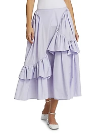 Damara Ruffle Midi-Skirt