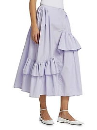 Damara Ruffle Midi-Skirt