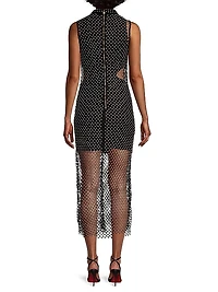 Audrina Pearl Mesh Midi-Dress