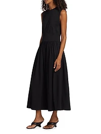 Sleeveless Cotton Midi-Dress