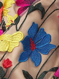 Penelope Floral Embroidered Halter Dress