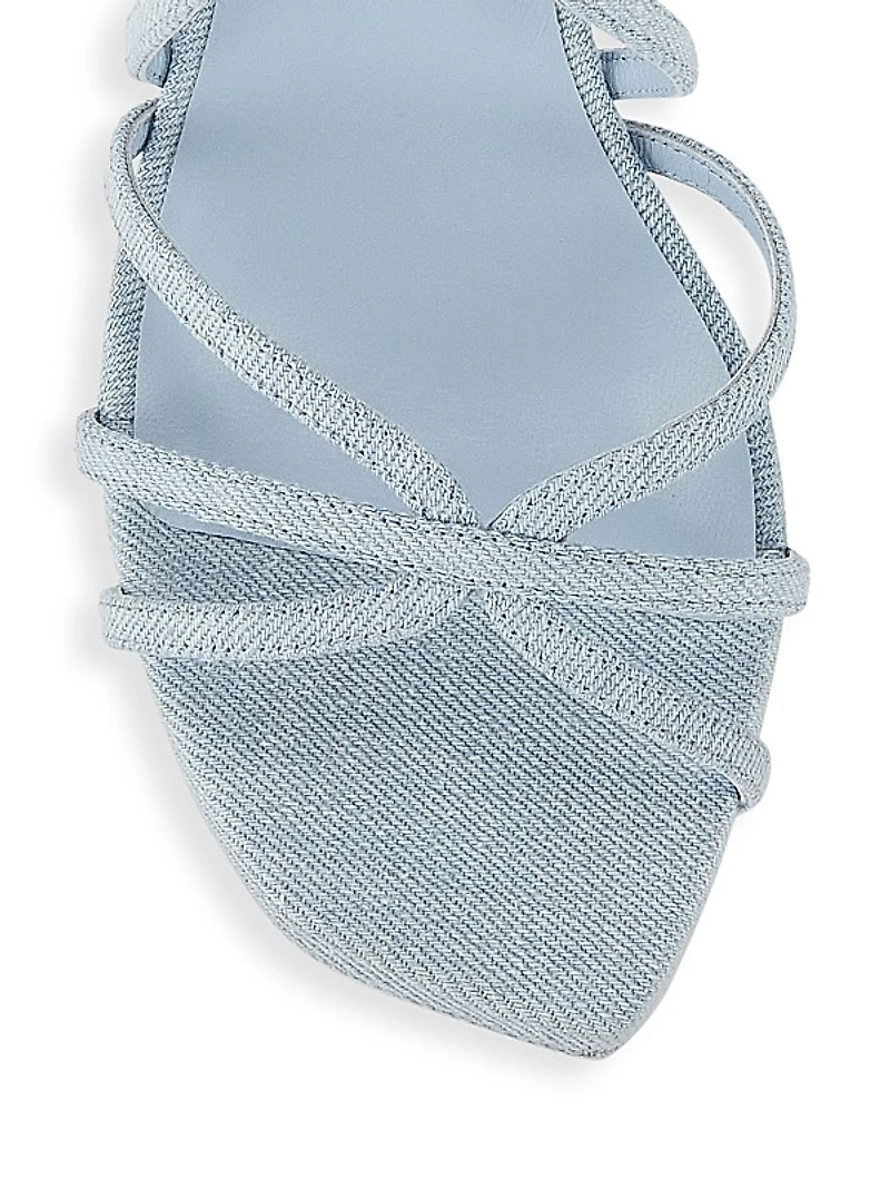 140MM Denim Strappy Platform Sandals